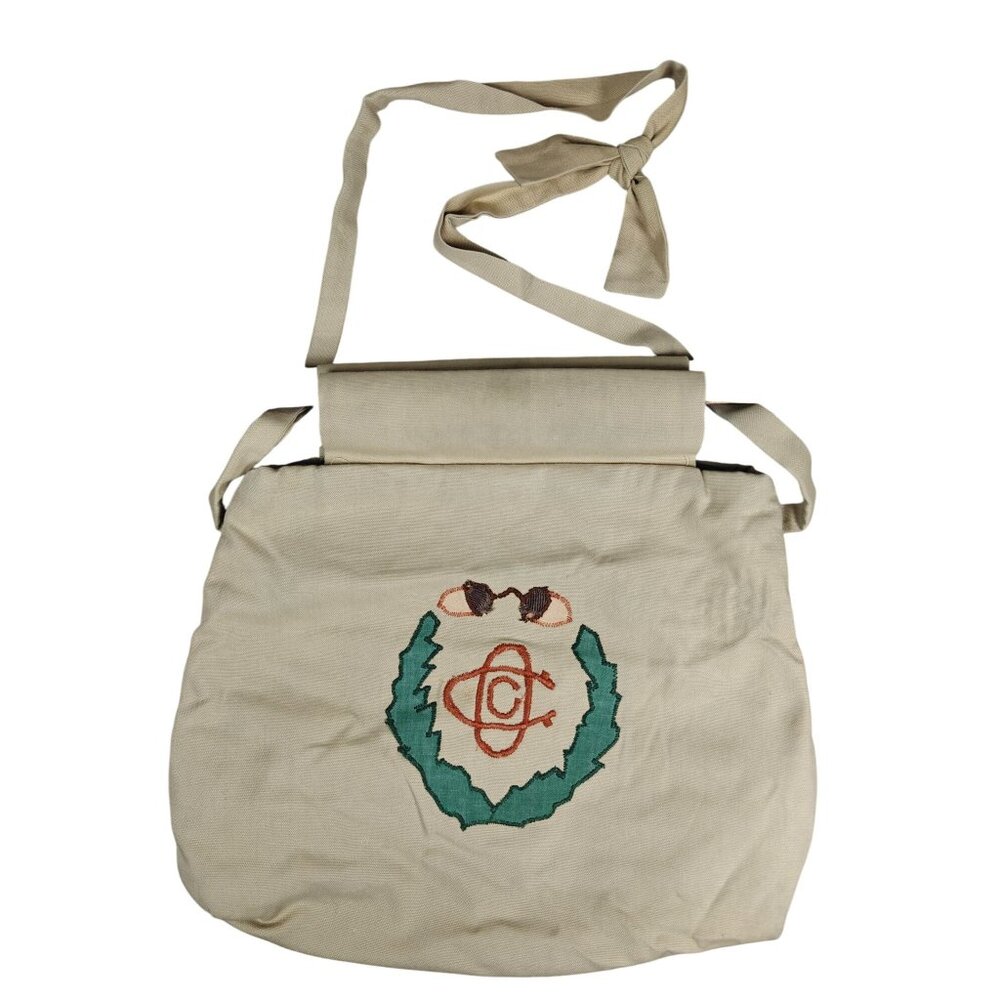 Vintage Oakmont CC Embroidered Golf Tote Bag Wooden Handle Adjustable Strap